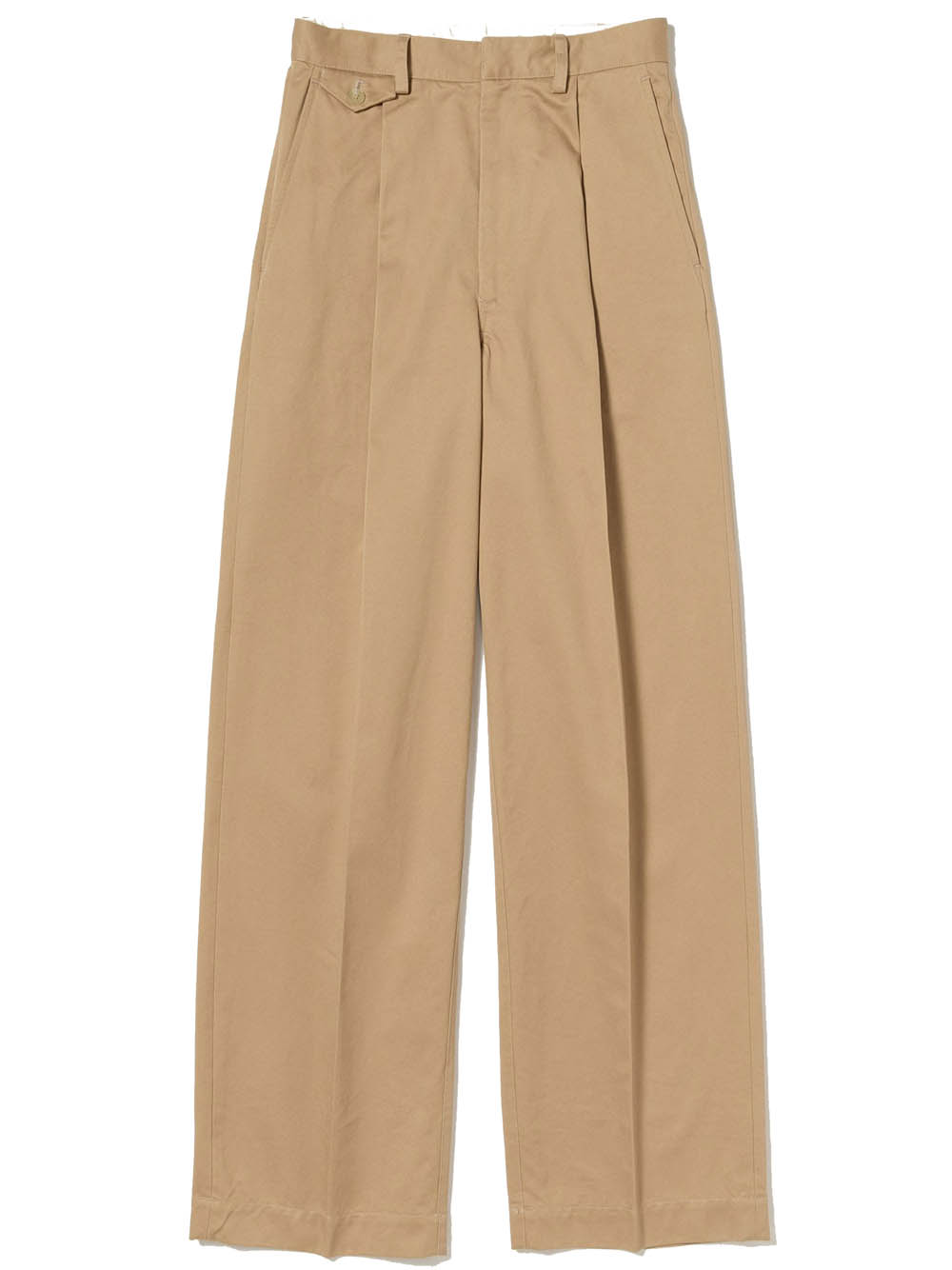 chino one-tuck pants woman camel - AURALEE - d — 2